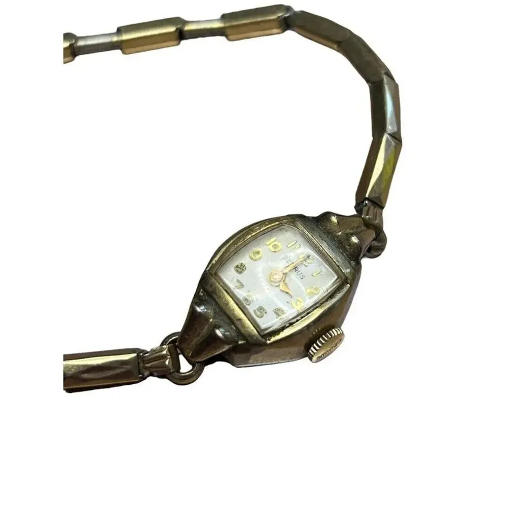 Vintage Benrus Swiss 10k gf Ladies Wrist Watch Glen Band Not Working